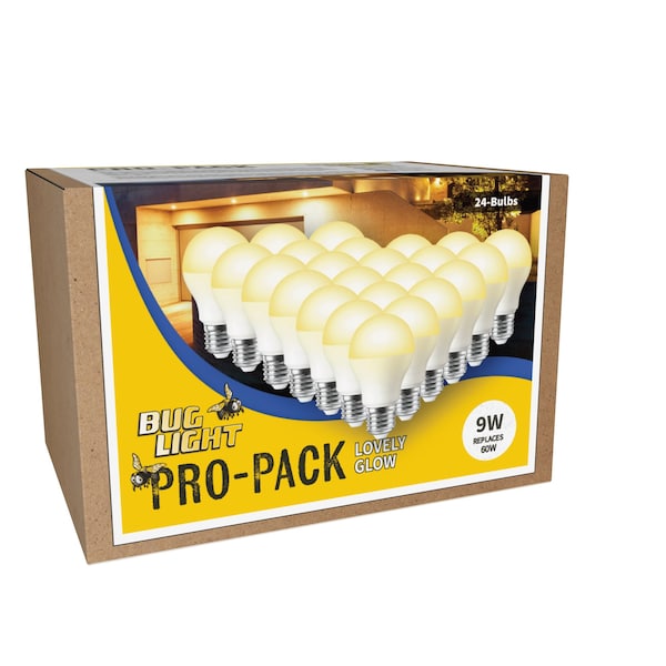 Miracle Led LED Lovely Bug Light Pro-Pack 9W Replaces 60W Lightbulbs, Amber, Deters Insects, 24PK 801990 - main